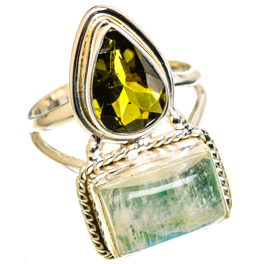 Green Moonstone Rings handcrafted by Ana Silver Co - RING108995 - Photo 2