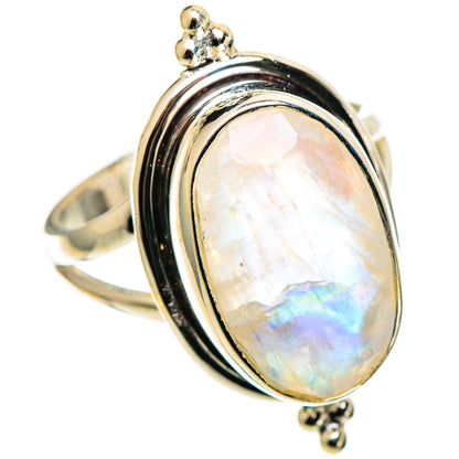 Rainbow Moonstone Rings handcrafted by Ana Silver Co - RING109011 - Photo 2