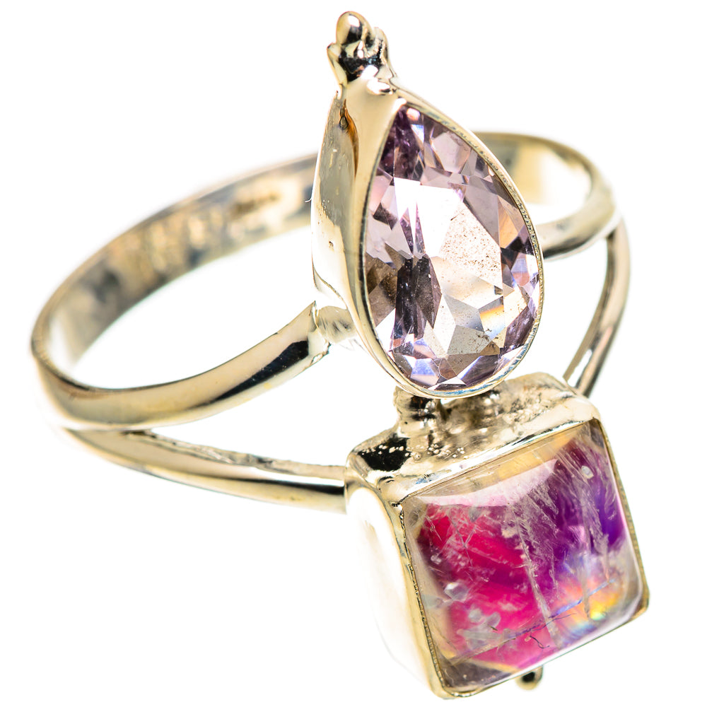 Pink Moonstone Rings handcrafted by Ana Silver Co - RING109014 - Photo 2