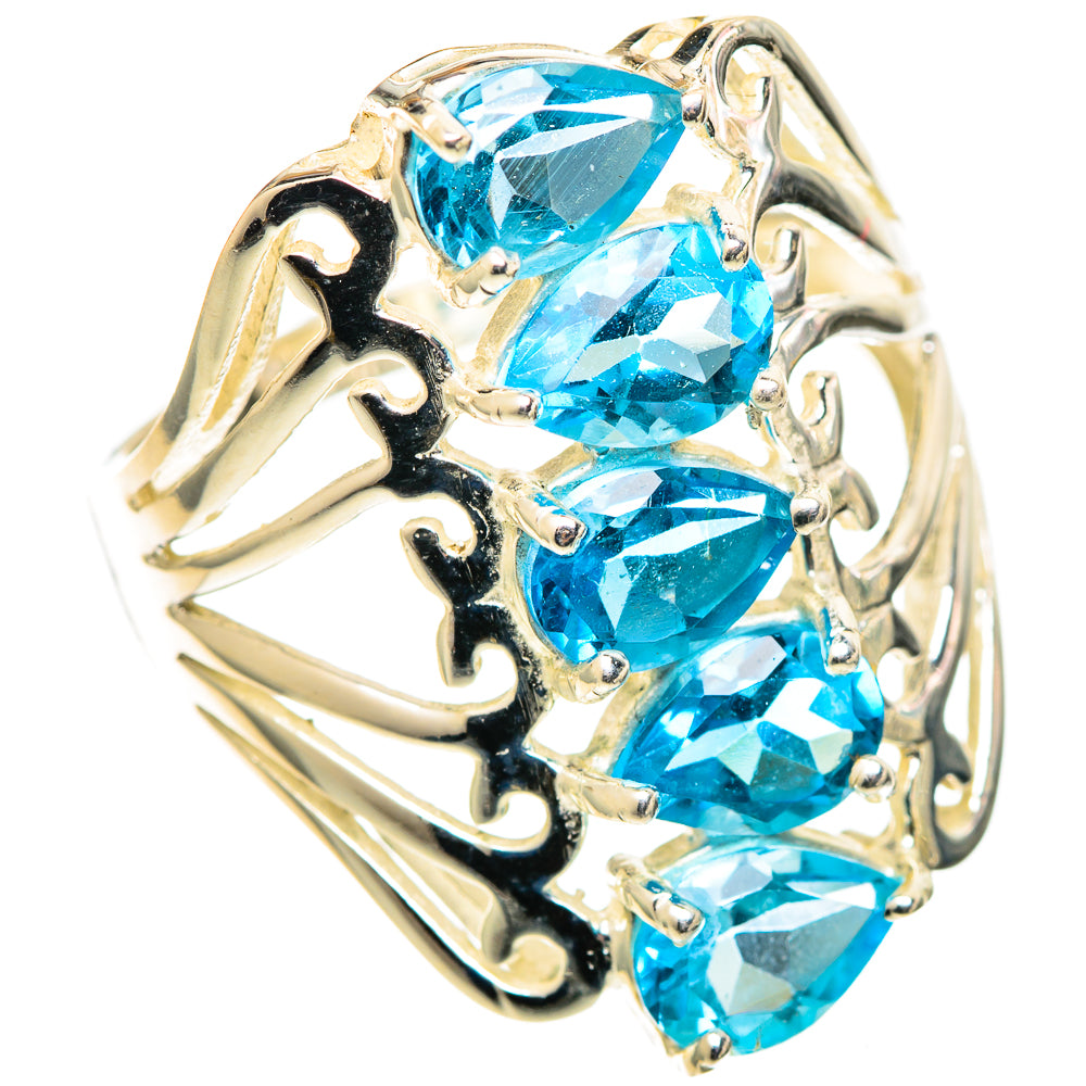 Blue Topaz Rings handcrafted by Ana Silver Co - RING109017 - Photo 2