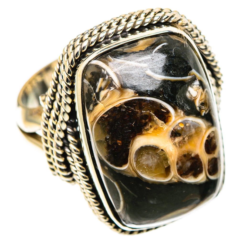 Turritella Agate Rings handcrafted by Ana Silver Co - RING109030 - Photo 2