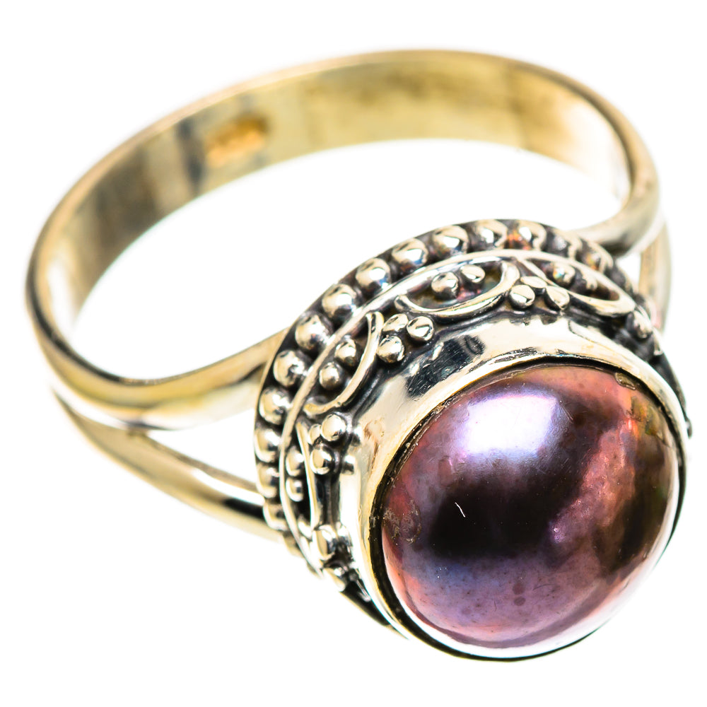 Titanium Pearl Rings handcrafted by Ana Silver Co - RING109034 - Photo 2
