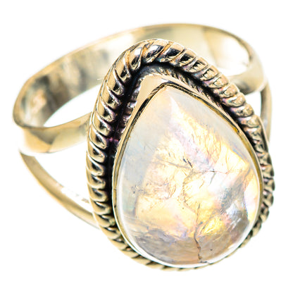Rainbow Moonstone Rings handcrafted by Ana Silver Co - RING109040 - Photo 2