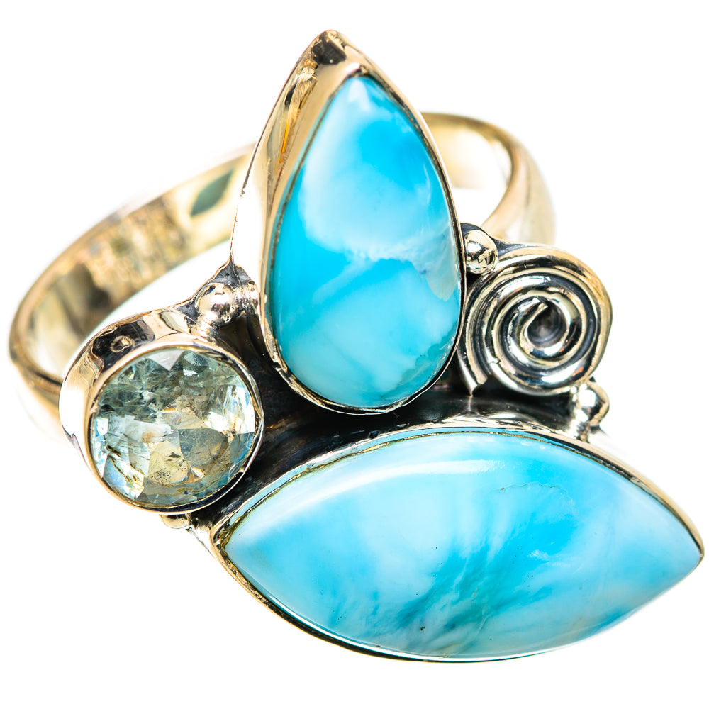 Larimar Rings handcrafted by Ana Silver Co - RING109052 - Photo 2