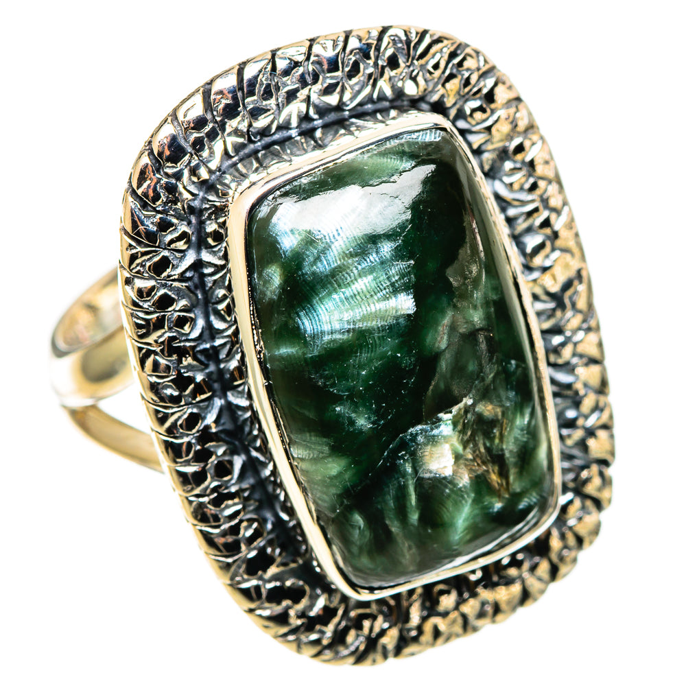Seraphinite Rings handcrafted by Ana Silver Co - RING109054 - Photo 2
