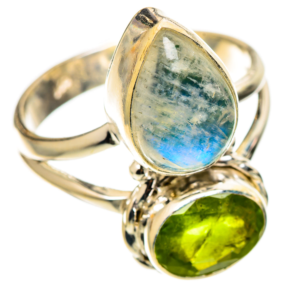 Rainbow Moonstone Rings handcrafted by Ana Silver Co - RING109055 - Photo 2