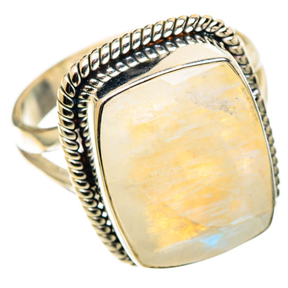 Rainbow Moonstone Rings handcrafted by Ana Silver Co - RING109068 - Photo 2
