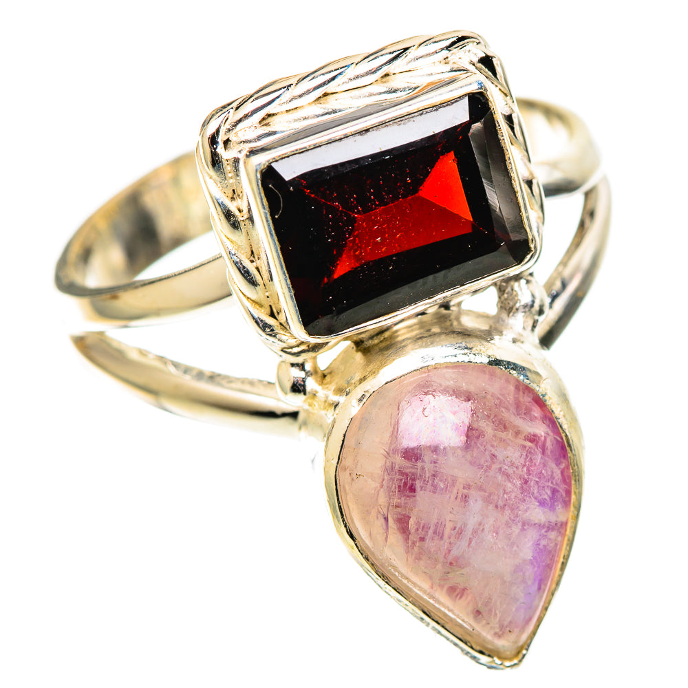 Pink Moonstone Rings handcrafted by Ana Silver Co - RING109072 - Photo 2