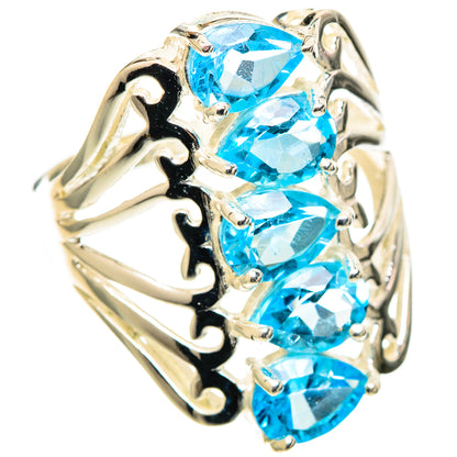 Blue Topaz Rings handcrafted by Ana Silver Co - RING109076 - Photo 2
