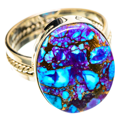 Spiny Oyster Turquoise Rings handcrafted by Ana Silver Co - RING109090 - Photo 2