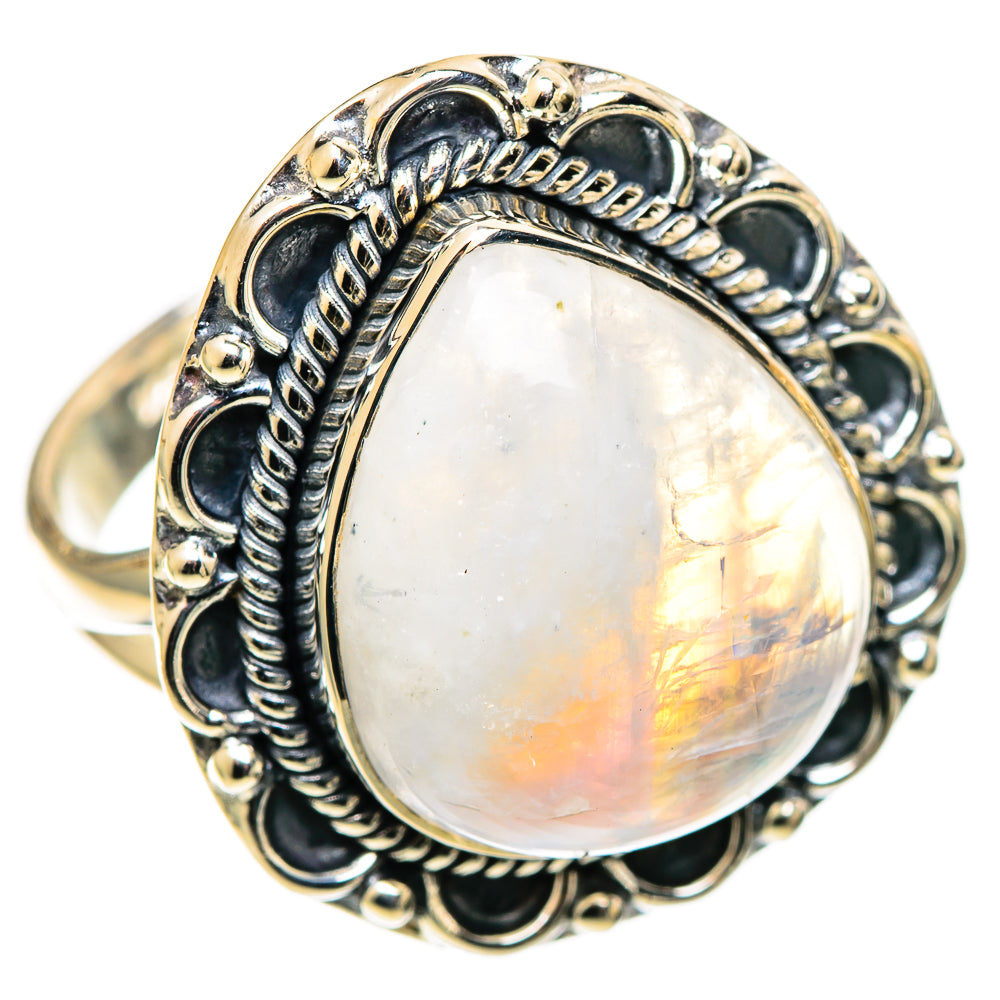 Rainbow Moonstone Rings handcrafted by Ana Silver Co - RING109095 - Photo 2