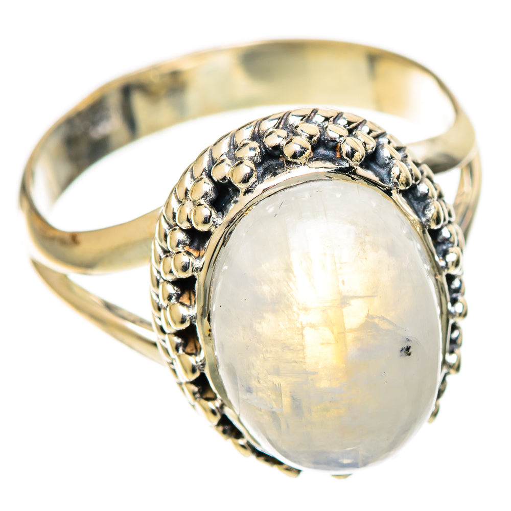 Rainbow Moonstone Rings handcrafted by Ana Silver Co - RING109096 - Photo 2