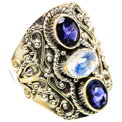 Rainbow Moonstone Rings handcrafted by Ana Silver Co - RING109117 - Photo 2