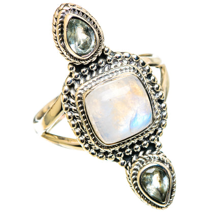 Rainbow Moonstone Rings handcrafted by Ana Silver Co - RING109122 - Photo 2