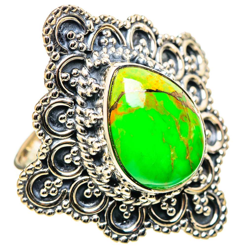 Green Copper Composite Turquoise Rings handcrafted by Ana Silver Co - RING109146 - Photo 2