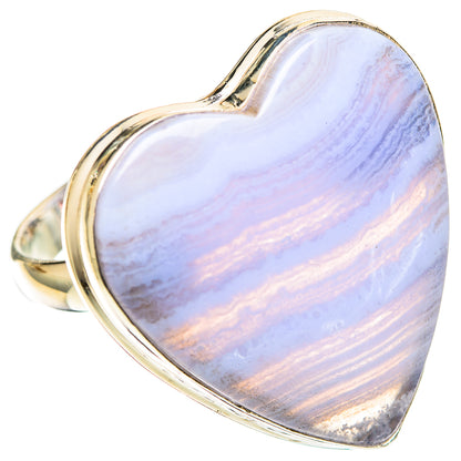 Blue Lace Agate Rings handcrafted by Ana Silver Co - RING109170 - Photo 2