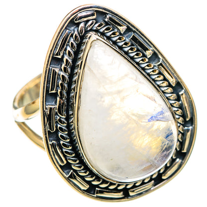 Rainbow Moonstone Rings handcrafted by Ana Silver Co - RING109171 - Photo 2