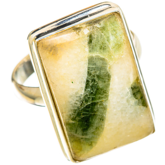 Green Tourmaline In Quartz Rings handcrafted by Ana Silver Co - RING109192 - Photo 2