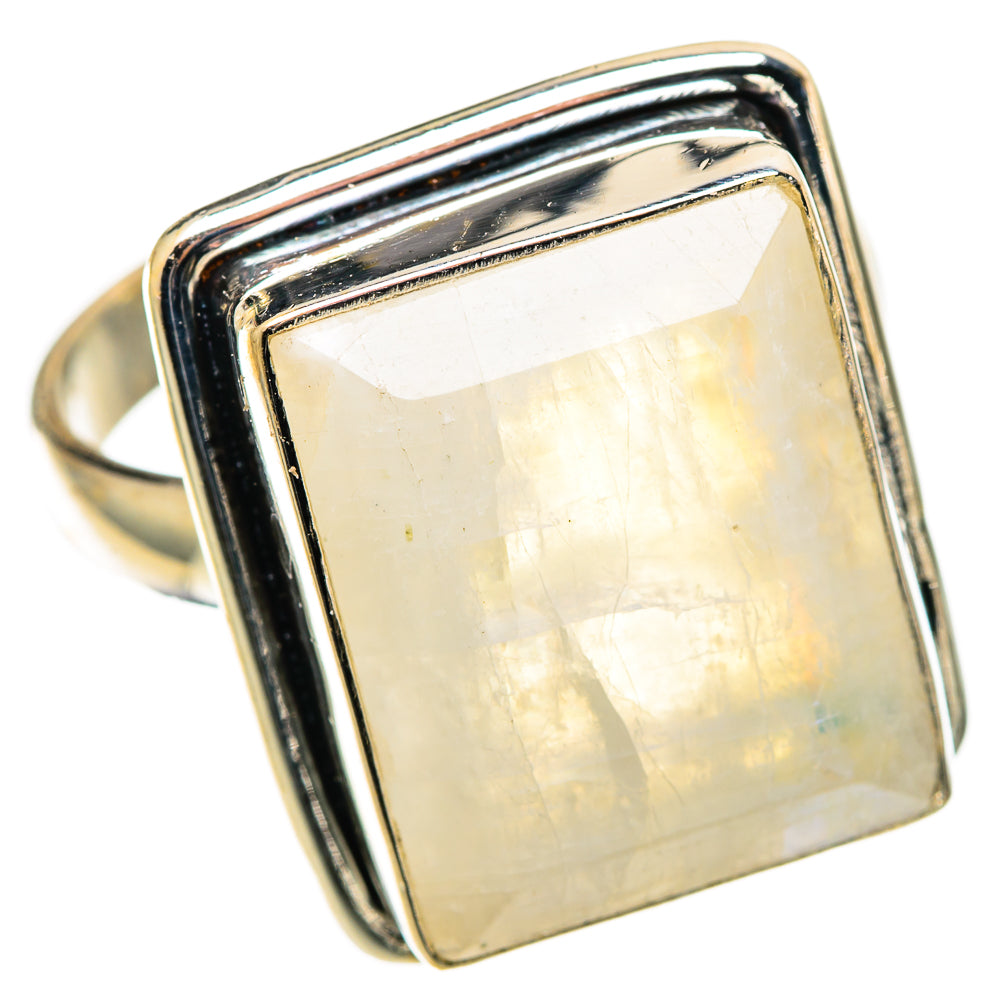 Rainbow Moonstone Rings handcrafted by Ana Silver Co - RING109210 - Photo 2