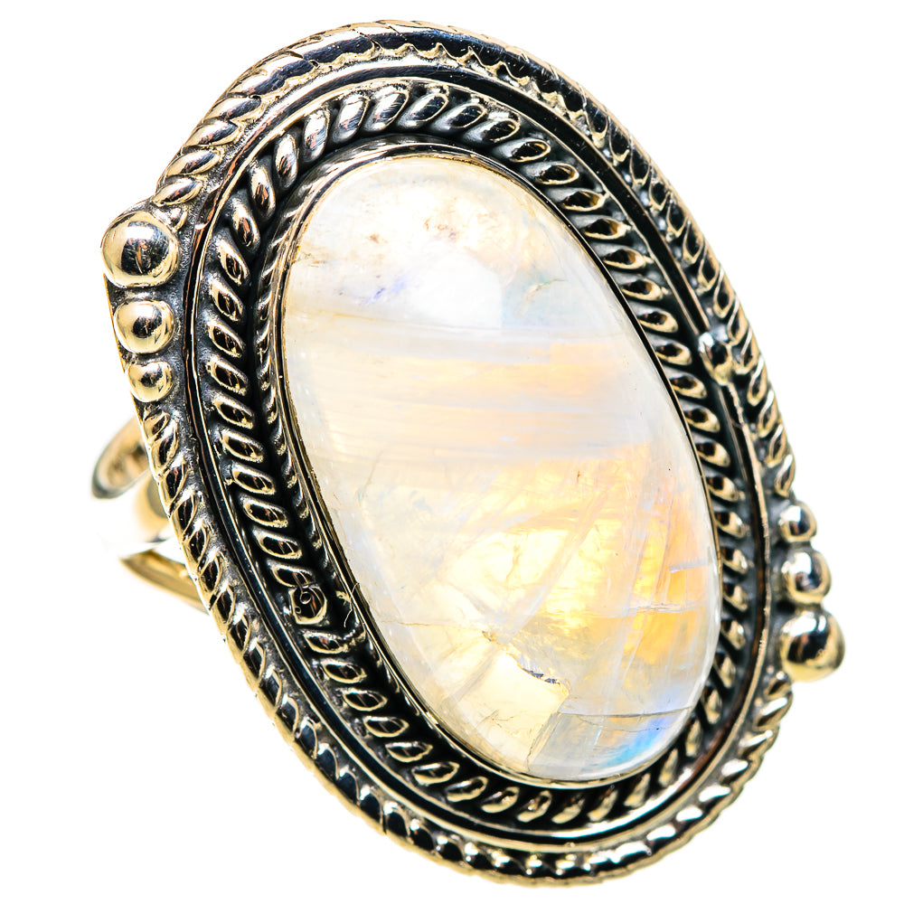 Rainbow Moonstone Rings handcrafted by Ana Silver Co - RING109211 - Photo 2