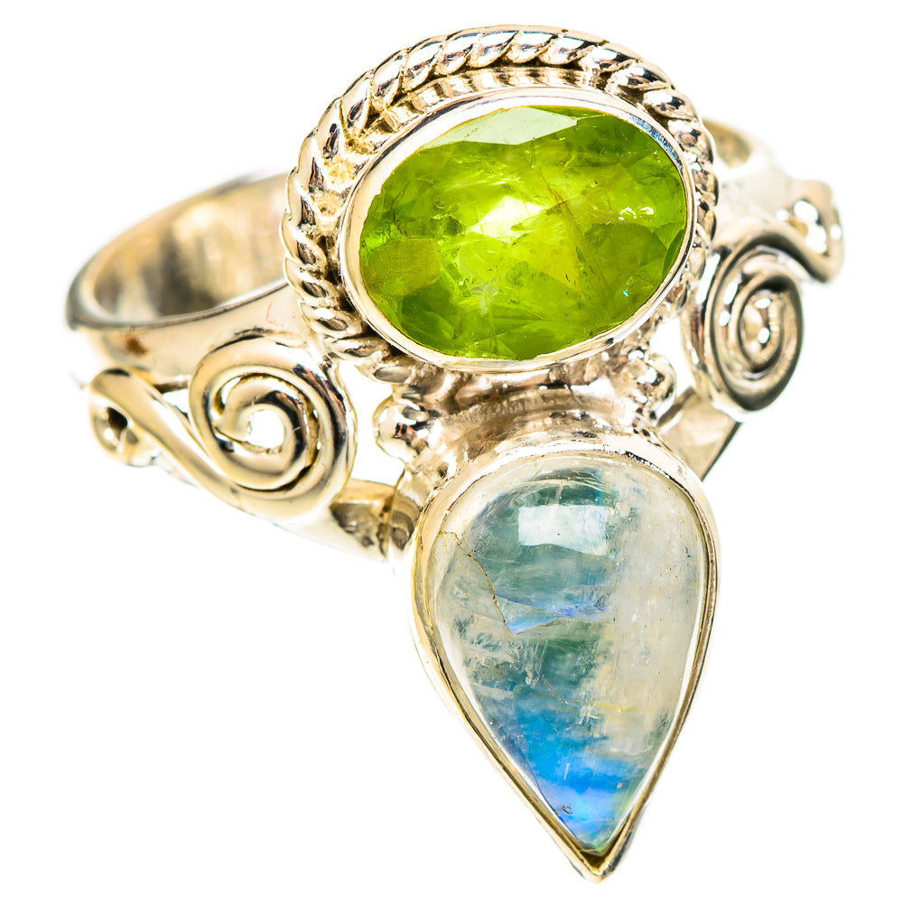Rainbow Moonstone Rings handcrafted by Ana Silver Co - RING109233 - Photo 2