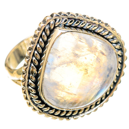 Rainbow Moonstone Rings handcrafted by Ana Silver Co - RING109245 - Photo 2