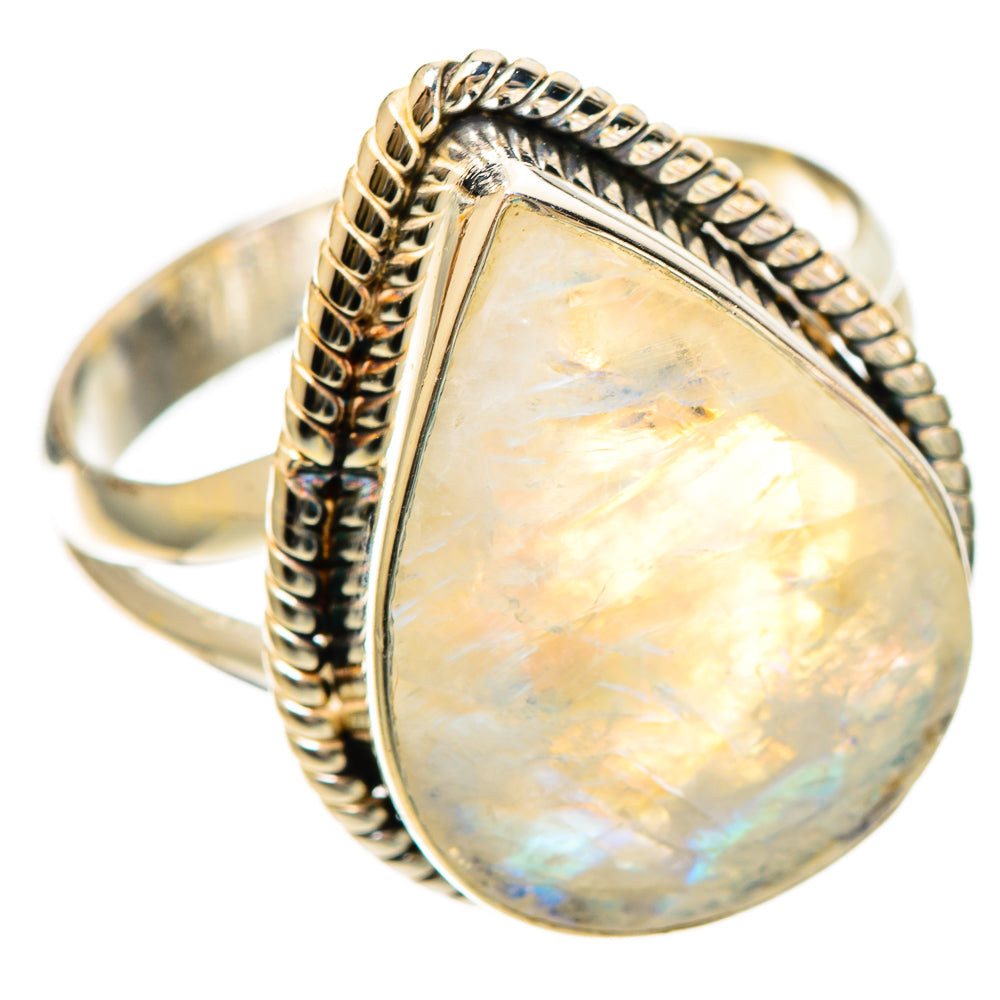 Rainbow Moonstone Rings handcrafted by Ana Silver Co - RING109248 - Photo 2