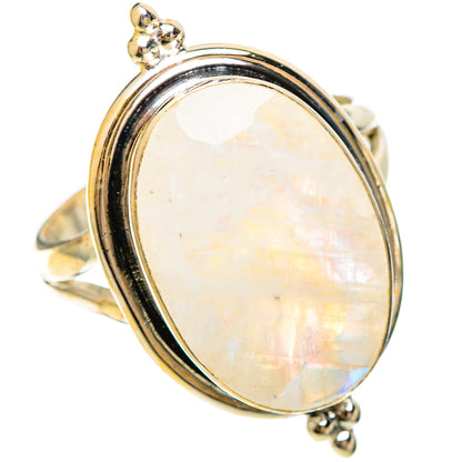 Rainbow Moonstone Rings handcrafted by Ana Silver Co - RING109249 - Photo 2