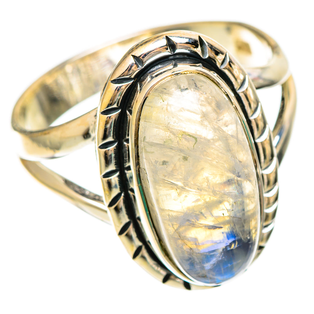 Rainbow Moonstone Rings handcrafted by Ana Silver Co - RING109251 - Photo 2