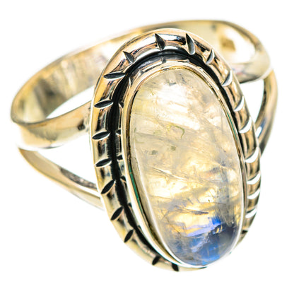Rainbow Moonstone Rings handcrafted by Ana Silver Co - RING109251 - Photo 2