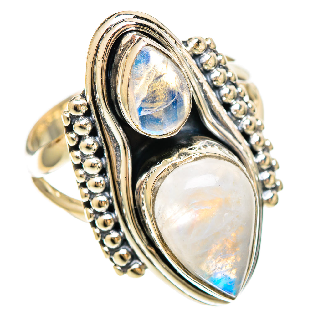 Rainbow Moonstone Rings handcrafted by Ana Silver Co - RING109252 - Photo 2
