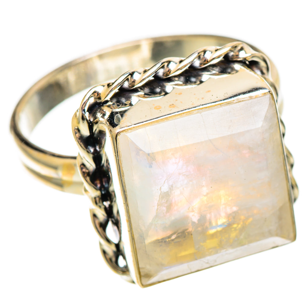Rainbow Moonstone Rings handcrafted by Ana Silver Co - RING109279 - Photo 2