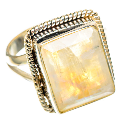 Rainbow Moonstone Rings handcrafted by Ana Silver Co - RING109280 - Photo 2