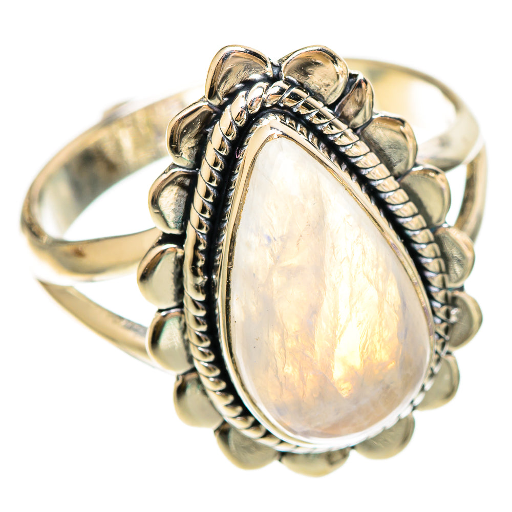 Rainbow Moonstone Rings handcrafted by Ana Silver Co - RING109284 - Photo 2
