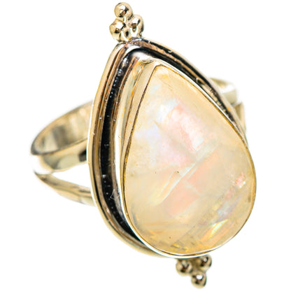 Rainbow Moonstone Rings handcrafted by Ana Silver Co - RING109310 - Photo 2