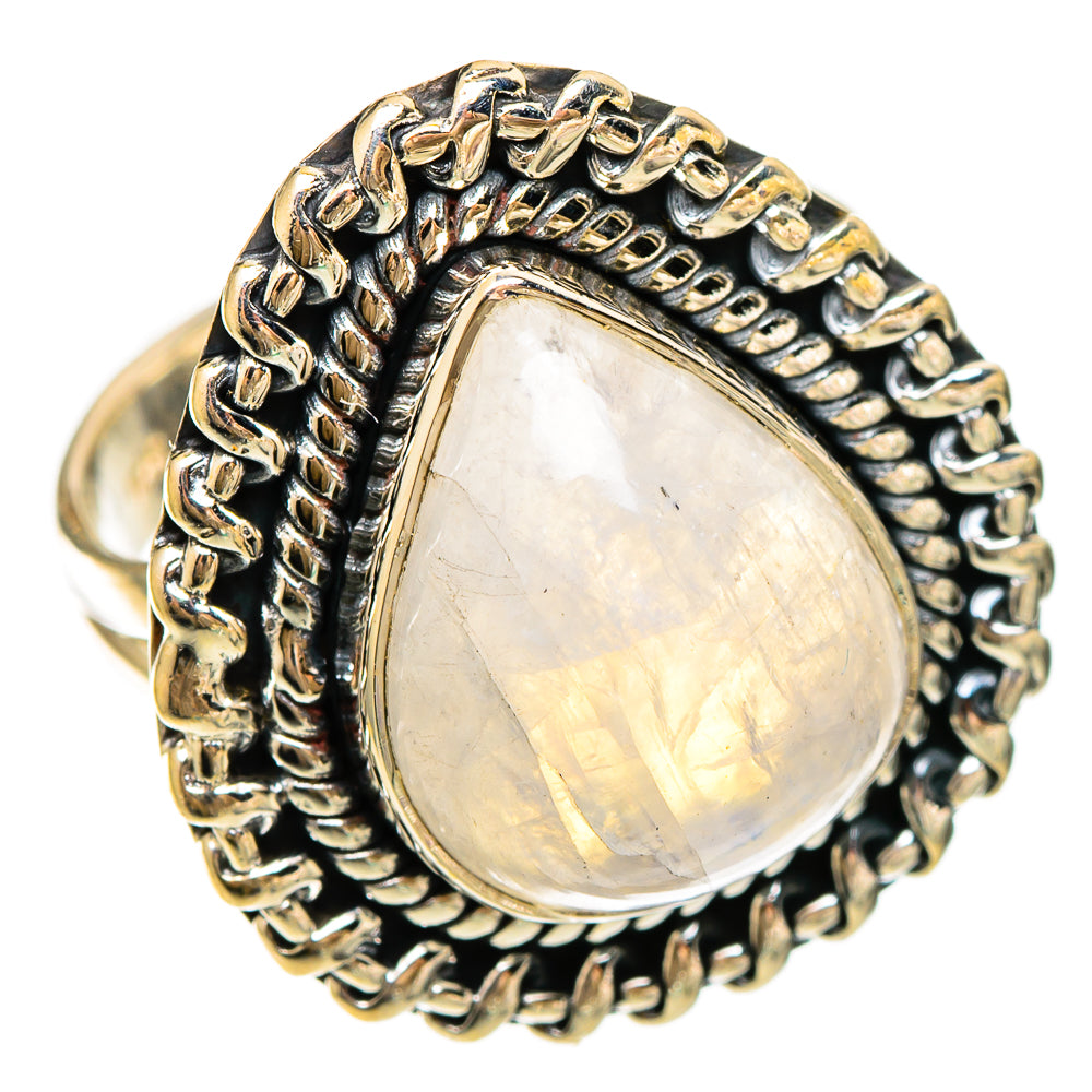 Rainbow Moonstone Rings handcrafted by Ana Silver Co - RING109311 - Photo 2