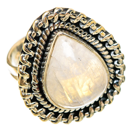 Rainbow Moonstone Rings handcrafted by Ana Silver Co - RING109311 - Photo 2