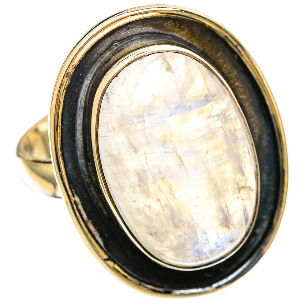 Rainbow Moonstone Rings handcrafted by Ana Silver Co - RING109313 - Photo 2