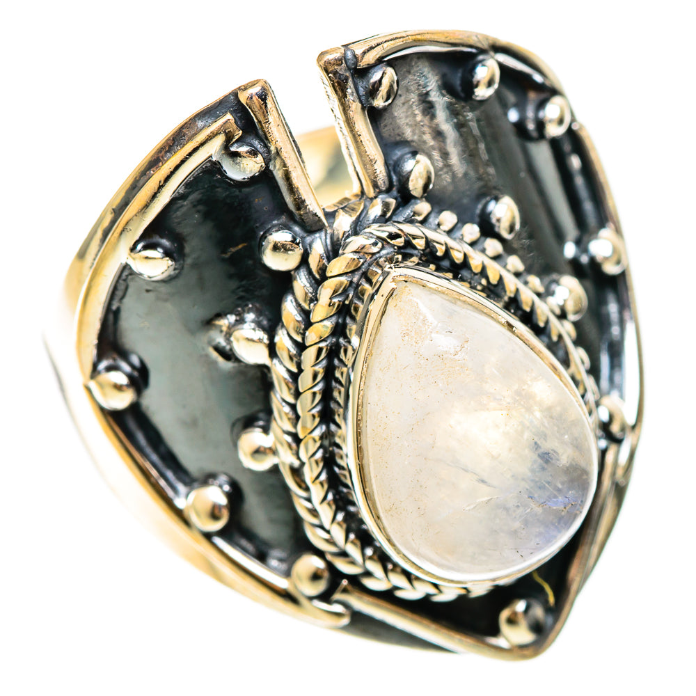 Rainbow Moonstone Rings handcrafted by Ana Silver Co - RING109316 - Photo 2