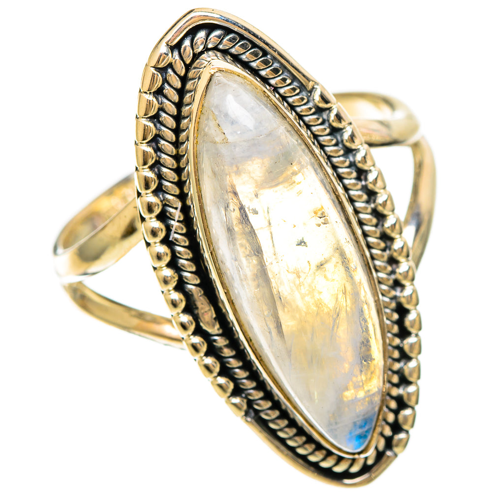 Rainbow Moonstone Rings handcrafted by Ana Silver Co - RING109317 - Photo 2