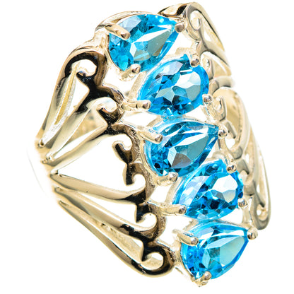 Blue Topaz Rings handcrafted by Ana Silver Co - RING109322 - Photo 2