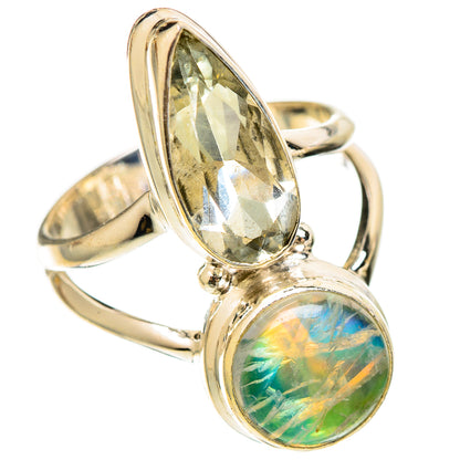 Green Moonstone Rings handcrafted by Ana Silver Co - RING109329 - Photo 2