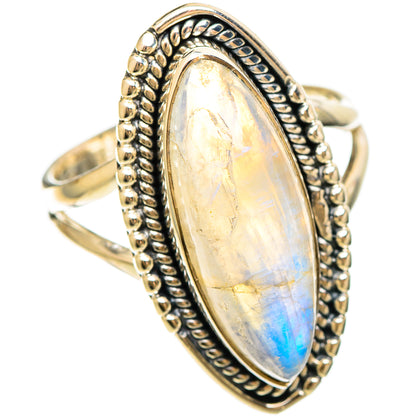 Rainbow Moonstone Rings handcrafted by Ana Silver Co - RING109346 - Photo 2