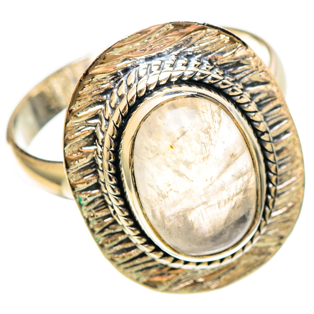 Rainbow Moonstone Rings handcrafted by Ana Silver Co - RING109347 - Photo 2