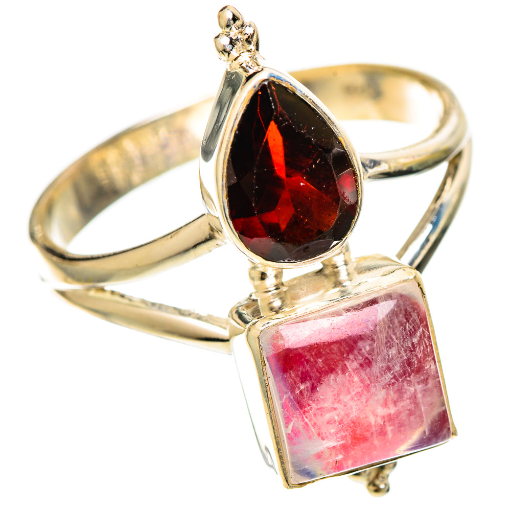 Pink Moonstone Rings handcrafted by Ana Silver Co - RING109348 - Photo 2