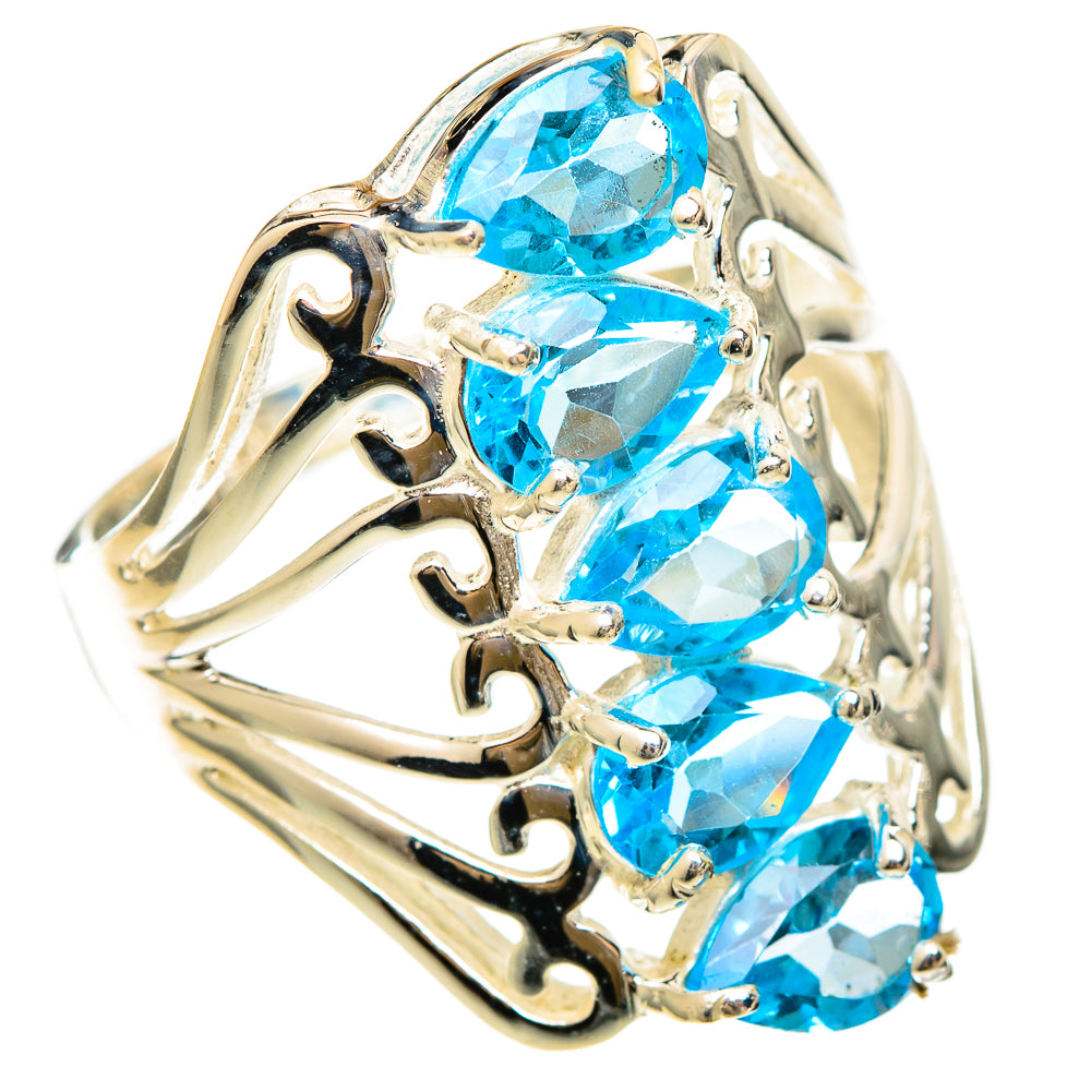 Blue Topaz Rings handcrafted by Ana Silver Co - RING109356 - Photo 2
