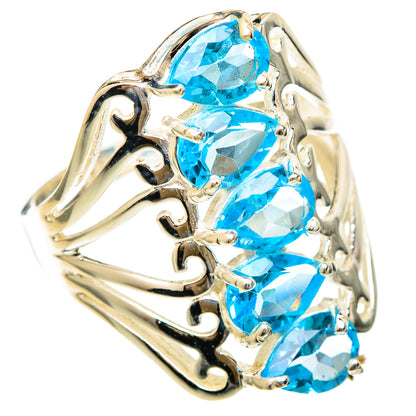 Blue Topaz Rings handcrafted by Ana Silver Co - RING109356 - Photo 2
