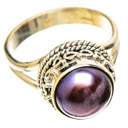 Titanium Pearl Rings handcrafted by Ana Silver Co - RING109368 - Photo 2