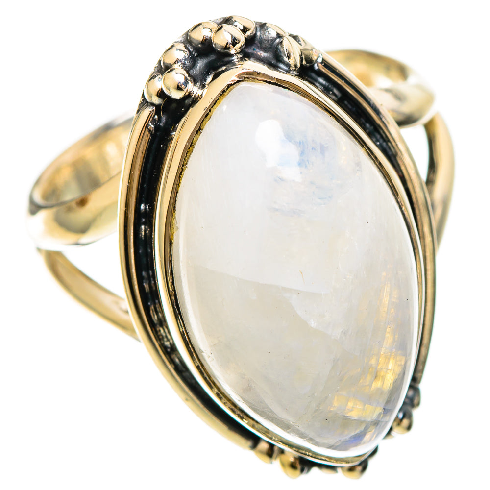 Rainbow Moonstone Rings handcrafted by Ana Silver Co - RING109374 - Photo 2