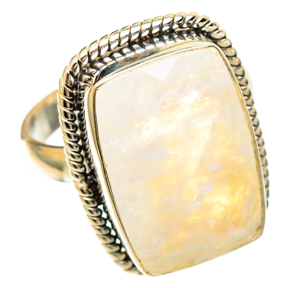 Rainbow Moonstone Rings handcrafted by Ana Silver Co - RING109376 - Photo 2